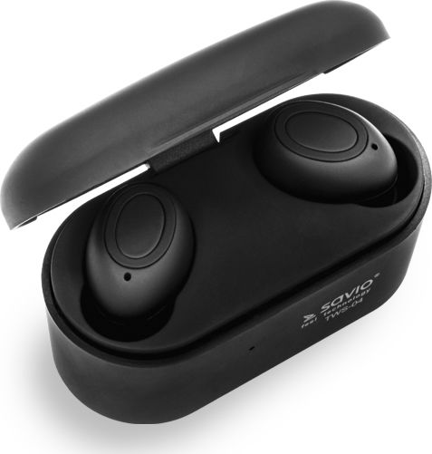 Savio TWS-04 In-ear Bluetooth Handsfree Earphones with Charging Case Black view 4