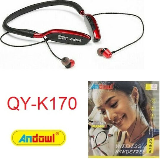 Andowl QY-K170 In-ear Bluetooth Handsfree Earphones Red view 4