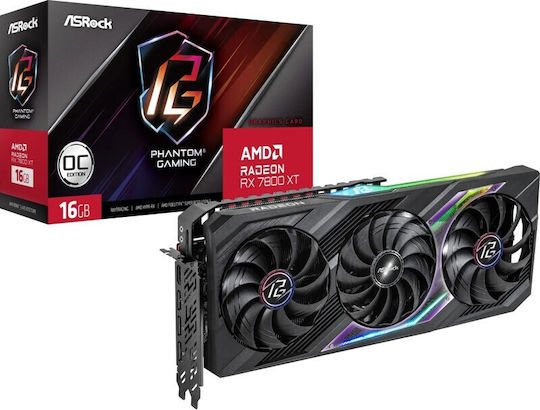 ASRock Radeon RX 7800 XT 16GB GDDR6 Phantom Gaming OC Graphics Card view 1