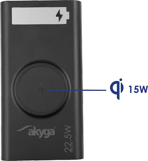 Akyga Power Bank 22.5W Power Delivery Black view 9