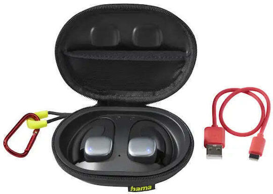 HAMA Spirit Athletics In-ear Bluetooth Handsfree Earphones with Sweat Resistance and Charging Case Black/Yellow vue 8