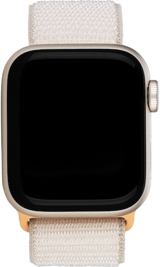 Apple Watch SE 2023 Aluminium 40mm Waterproof with Heart Rate Monitor (Starlight with Starlight Sport Loop) view 4