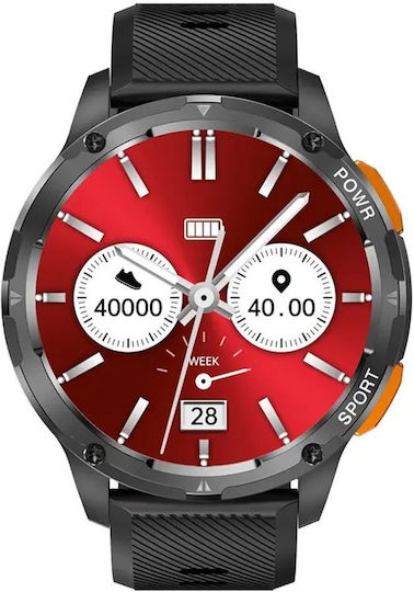 AK59 Smartwatch with Heart Rate Monitor (Black) vista 3