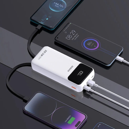 Dudao K15Pro Power Bank 20000mAh 22.5W with USB-A Port and USB-C Port Power Delivery White view 5
