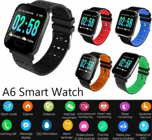 A6 46mm Smartwatch with Heart Rate Monitor (Green) view 4