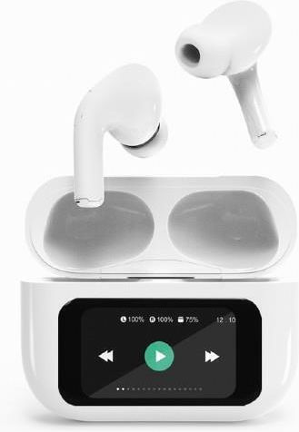 Gembird TWS-LCD-ANC-01 In-ear Bluetooth Handsfree Earphones with Charging Case White view 1