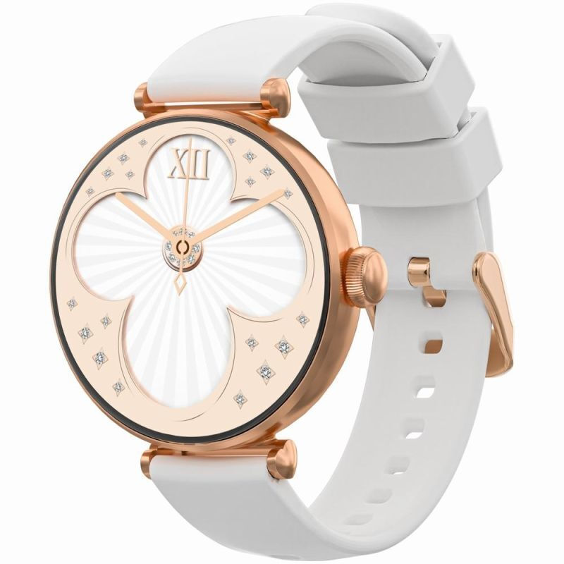 Smartwatch Gravity Rose Gold White 2 Straps Gt26-2 góc nhìn 4