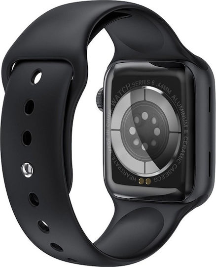 AK76 44mm Smartwatch with Heart Rate Monitor (Black) view 3