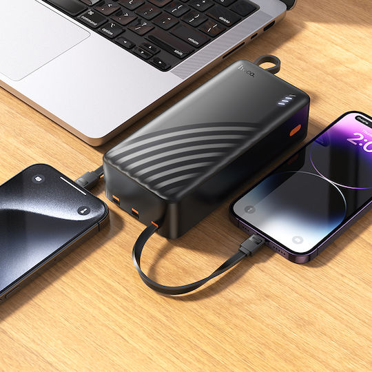 Hoco J146B Power Bank 30000mAh 20W with USB-A Port and USB-C Port Black view 4