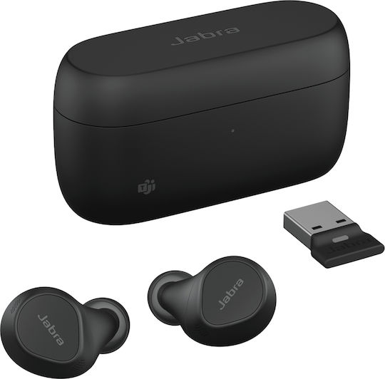 Jabra Evolve2 Buds USB-A MS Bluetooth Handsfree Earphones with Sweat Resistance and Charging Case Black view 4
