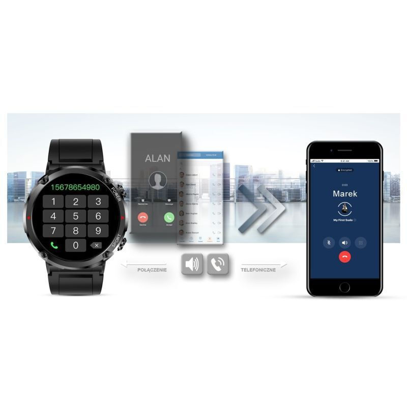 Smartwatch Gravity Men's Smartwatch Gravity Gt21-6 Bk Rd Bk vy 7
