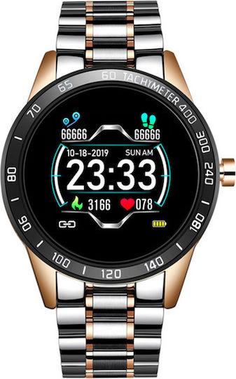 Lige BW0122 Smartwatch with Heart Rate Monitor (Silver/Pink Gold)