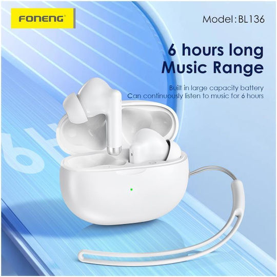 Foneng BL136 In-ear Bluetooth Handsfree Earphones with Charging Case White view 4