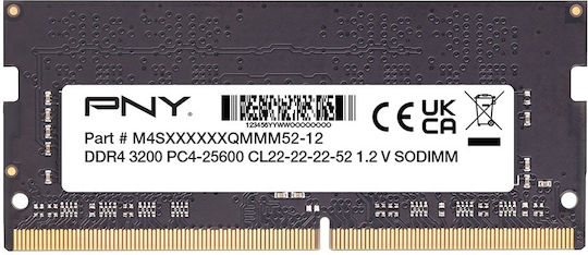 PNY Performance 8GB DDR4 RAM with 3200 Speed for Laptop (MN8GSD43200-TB)
