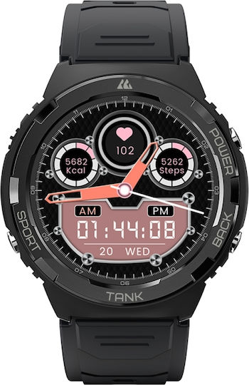 Kospet Tank S1 Smartwatch with Heart Rate Monitor (Black Case / Black Silicone Strap) view 5