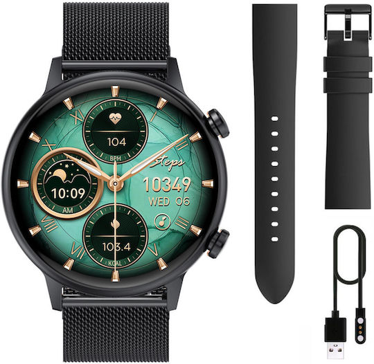 Manta Alexa Mini 39mm Smartwatch with Heart Rate Monitor (Black) view 6