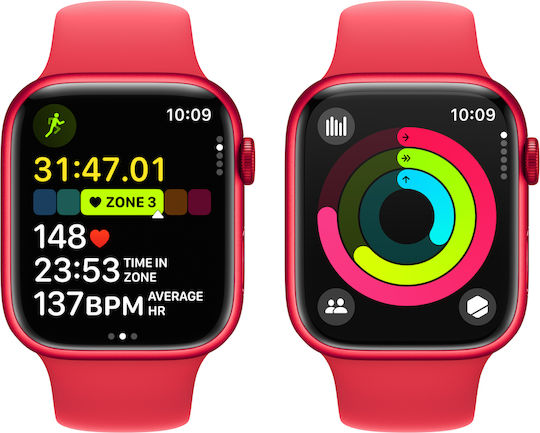 Apple Watch Series 9 Aluminium 45mm Waterproof with Heart Rate Monitor ((PRODUCT)RED with (PRODUCT)RED Sport Band (S/M)) view 8