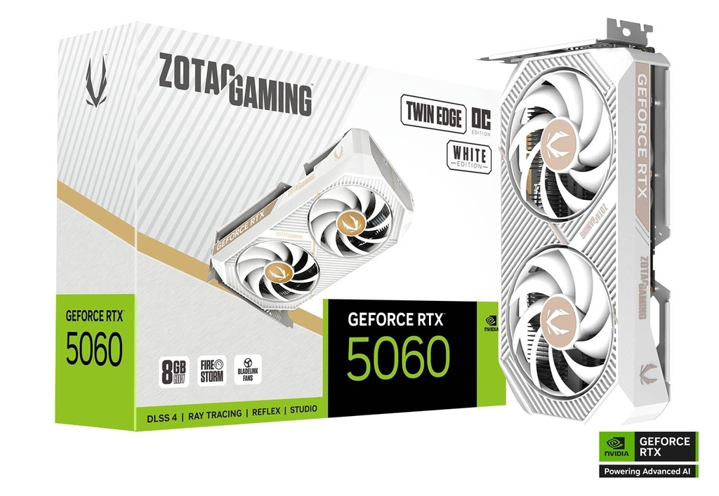 Zotac GeForce RTX 5060 8GB GDDR7 Twin Edge OC White Graphics Card ZT-B50600Q-10M view 1