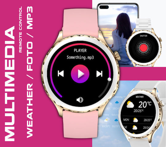 Rubicon SR048B 44mm Smartwatch with Heart Rate Monitor (Rose Gold) view 7