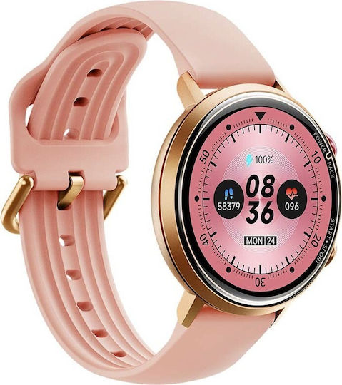 Oukitel BT60 Waterproof Smartwatch with Heart Rate Monitor (Pink) vue 2