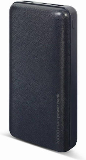 Gembird PB20-02 Power Bank 20000mAh 12W with 2 USB-A Ports Black