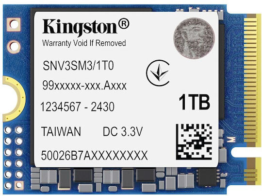 Kingston NV3 SSD 1TB M.2 Type with PCI Express 4.0 Connection SNV3SM3/1T0 view 2