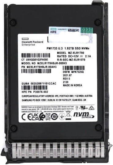 HP P20735-001 SSD 1.9TB Type 2.5'' with PCI Express 3.0 Connection P20735-001