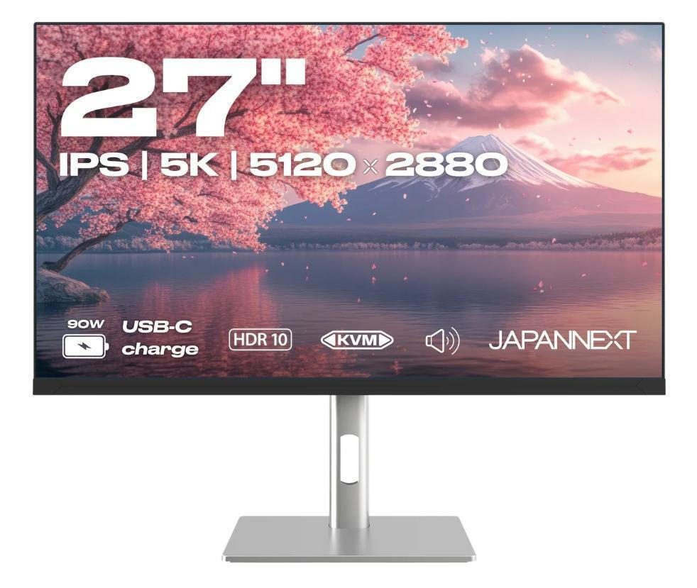 Japannext IPS HDR Monitor 27" 5120x2880 With Response Time 8ms GTG Silver view 1