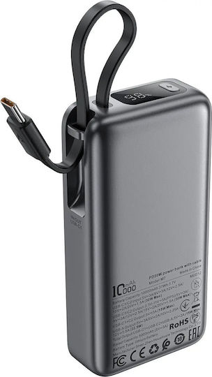 Acefast M7 Power Bank 10000mAh 30W with USB-A Port and USB-C Port Power Delivery Black view 2