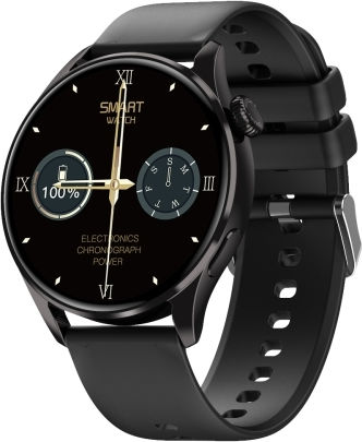 Q3 Max 1.36 Inch Color Screen Smart Watch Silicone Strap Support Heart Rate Monitoring Blood Pressure Monitoring Black view 1