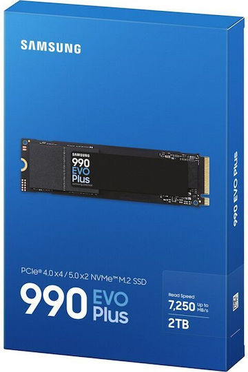 Samsung 990 EVO Plus SSD 2TB M.2 Type with PCI Express 4.0 Connection PS5 Compatible MZ-V9S2T0BW view 4