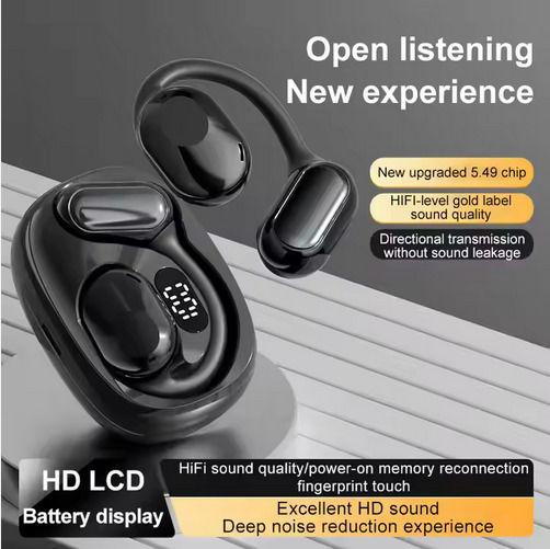 XS18 Open Ear Bluetooth Handsfree Earphone with Charging Case Black view 3