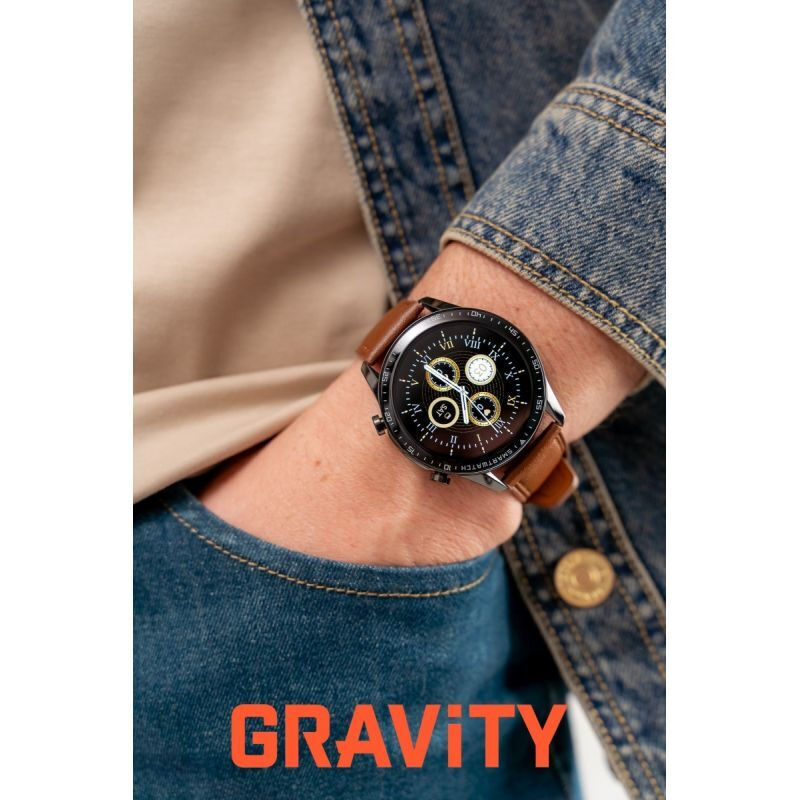 Gravity Silver Smartwatch 2 Straps Gt10-8 vy 6