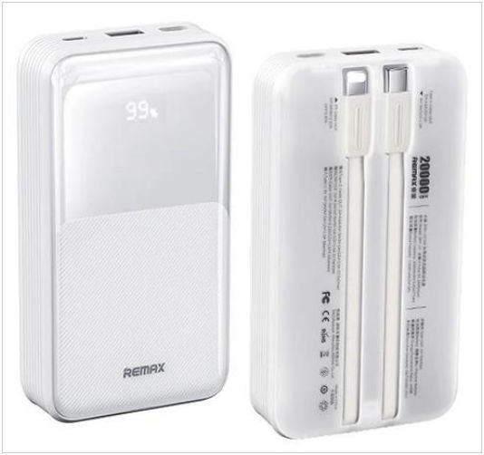 Remax RPP-21 Power Bank 20000mAh 22.5W with USB-A Port White