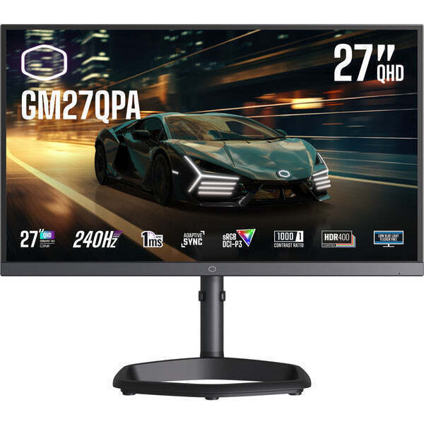 CoolerMaster GM27QPA IPS Monitor 27" QHD 2560x1440 240Hz with Response Time 1ms GTG Silver view 2