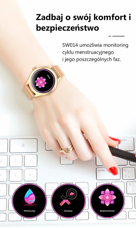 G.Rossi SG009B 38mm Smartwatch with Heart Rate Monitor (Pink Gold) view 6