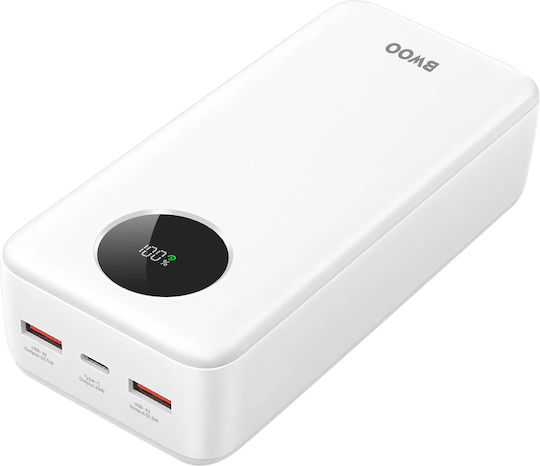 BWOO Power Bank 30000mAh 22.5W with 2 USB-A Ports and USB-C Port Power Delivery / Quick Charge 3.0 White view 2