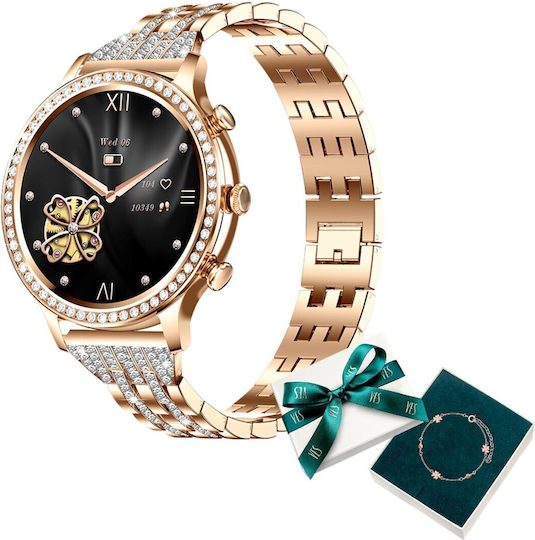 Manta Diamond Lusso + YES Bracelet 43mm Smartwatch with Heart Rate Monitor (Gold) view 3