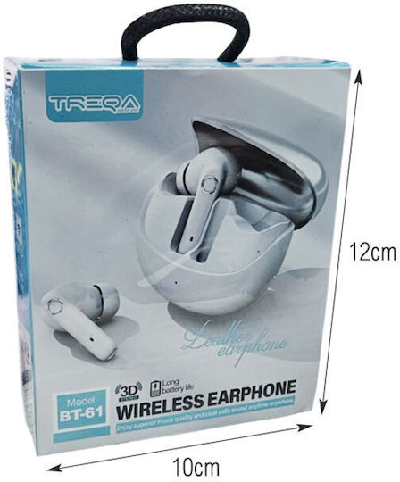 Treqa BT-61 In-ear Bluetooth Handsfree Earphones with Charging Case Black view 1