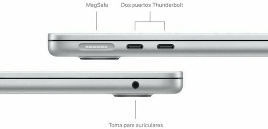 Apple MacBook Air 13" (2024) 13.6" Retina Display (M3-8-core/16GB/256GB SSD) Silver (ES Keyboard) view 7