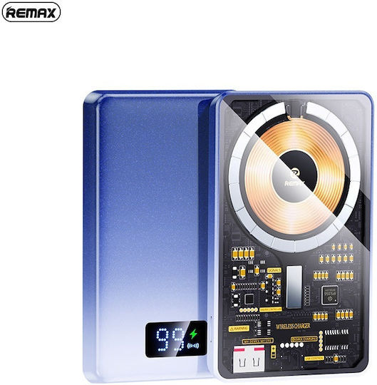 Remax RPP-531 Power Bank 10000mAh 22.5W with USB-A Port and USB-C Port Power Delivery Blue