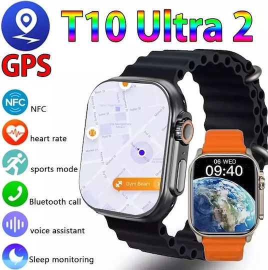T900 Ultra Smartwatch with Heart Rate Monitor (Orange) view 4
