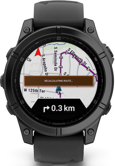 Garmin Fenix E Stainless Steel 47mm Waterproof Smartwatch with Heart Rate Monitor (Slate Grey Steel with Black Silicone Band) view 4