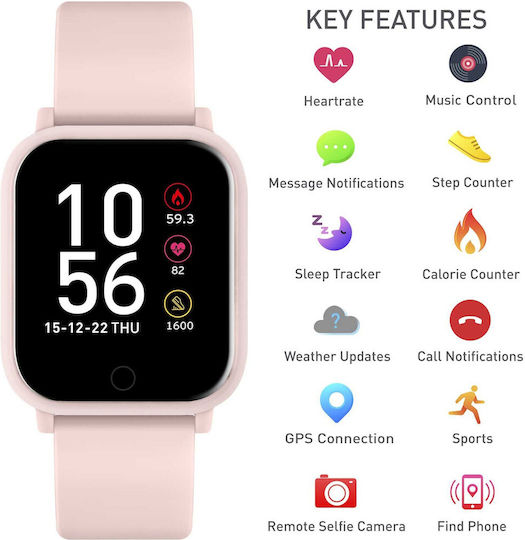 Reflex Active Series 10 42mm Smartwatch with Heart Rate Monitor (Pink) view 7