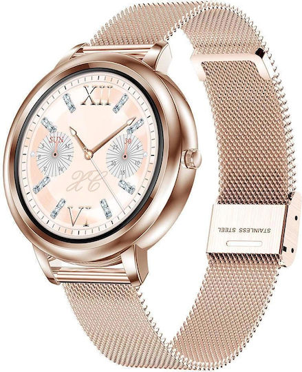 Kingwear MK20 Stainless Steel Smartwatch with SIM and Heart Rate Monitor (Beige) view 1