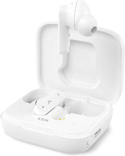 Ksix Vision In-ear Bluetooth Handsfree Earphones with Charging Case White view 6