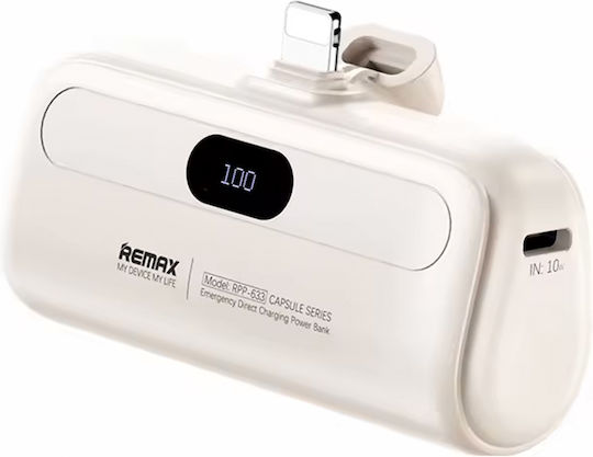 Remax Capsule Series RPP-633 Lightning Power Bank 5000mAh White view 1