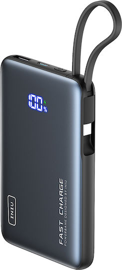 Iniu Power Bank 10000mAh 20W with USB-A Port and USB-C Port Black