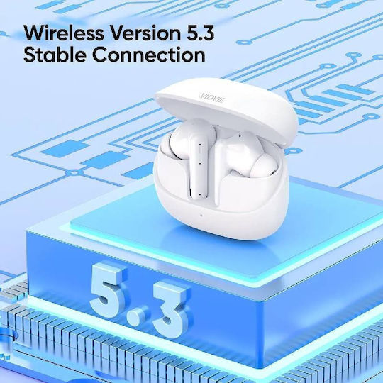 Vidvie BT884ANC Earbud Bluetooth Handsfree Headphones with Charging Case White view 3