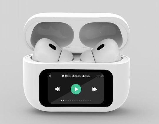Gembird TWS-LCD-ANC-01 In-ear Bluetooth Handsfree Earphones with Charging Case White view 4
